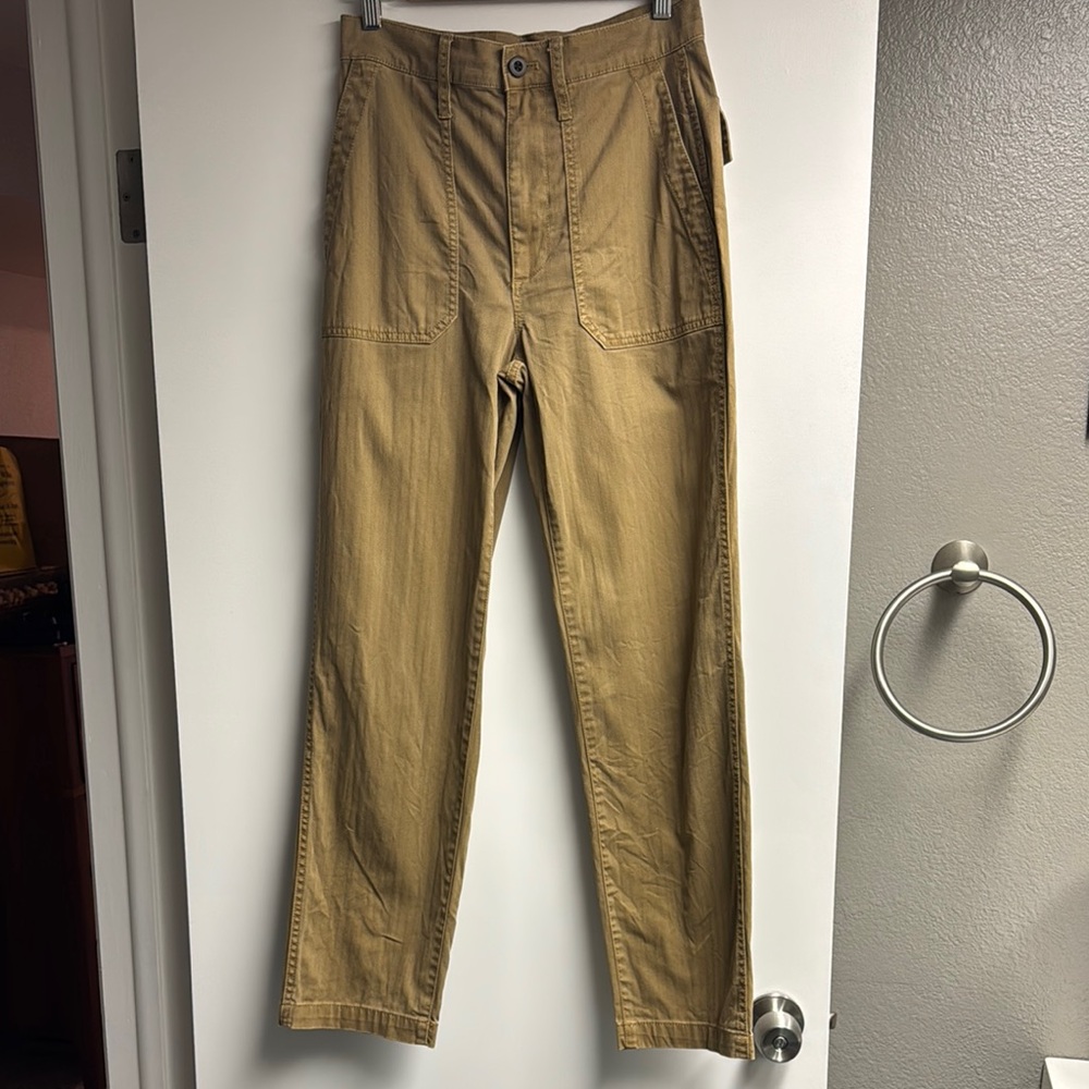 Madewell Tan Garment Dyed Straight leg Utility Pant Size 25 Like New